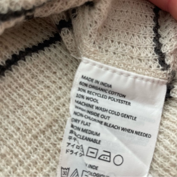 Prana Milani Henley Oatmeal Stripe Size Medium - Picture 11 of 11